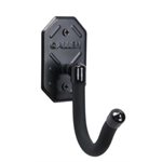Defender Coated Hooks With Metal Mounting Plate Black Color