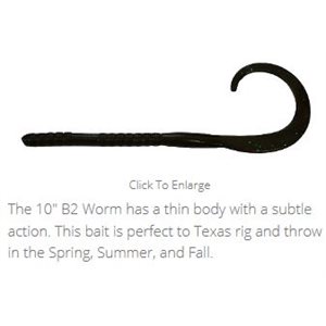 "10"" BABY B2 WORM / BLACK EMERALD (8 PACK)"