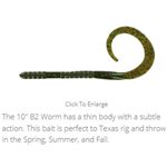 "10"" BABY B2 WORM  /  GREEN PUMPKIN GREEN FLAKE (PAQ. 8)