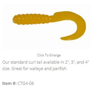 4" Curl Tail GrubYellow