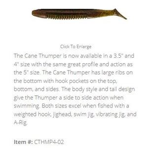 "4.25"" CANE THUMPER / WATERMELON RED FLAKE (7 PACK)"