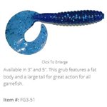 "3"" FAT GRUB  /  SAPPHIRE BLUE (10 PACK)"
