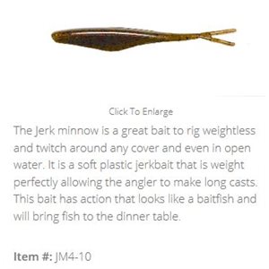 "4"" JERK MINNOW / WATERMELON RED FLAKE (10 PACK)"