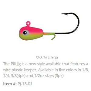 BIG BITE PILL JIG 1 / 8OZ / PINK / YELLOW (3 PACK)