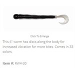 "4"" DISC WORM / BLACK NEON / WHITE PEARL TAIL (10 PACK)"