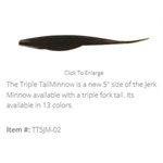 5" Triple Tail Jerk MinnowGreen Pumpkin