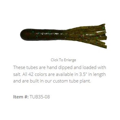 "3.5"" SALT TUBE / GREEN PUMPKIN PEPPER W / RED & GREEN FLAKE