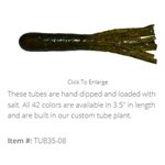 "3.5"" SALT TUBE / GREEN PUMPKIN PEPPER W / RED & GREEN FLAKE
