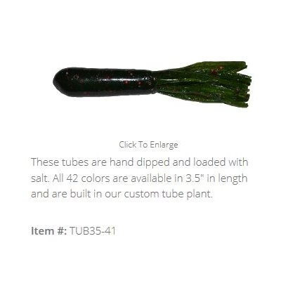 "3.5"" SALT TUBE / GREEN NEON RED (PAQ. 10)