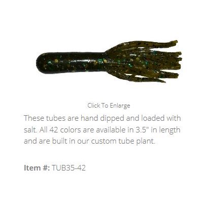 "3.5"" SALT TUBE / GREEN PUMPKIN / BLACK GREEN & GOLD FLAKE (1