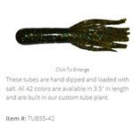 "3.5"" SALT TUBE  /  GREEN PUMPKIN / BLACK GREEN & GOLD FLAKE (1