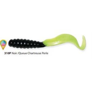 "4"" TWISTER MULTI-COLOR 10 PCS NOIR QUEUE CHARTREUSE"
