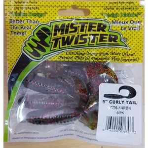 5" CURLY TAIL GRUB 6 PCSWATERMELON SEED