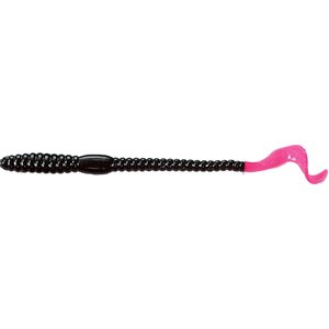 "6"" PHENOM WORM 10 PCS BLACK PINK TAIL"