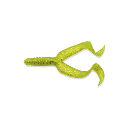 "4"" DOUBLE TAIL 10 PCS CHARTREUSE FLAKE"