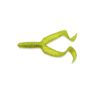 "4"" DOUBLE TAIL 10 PCS CHARTREUSE FLAKE"