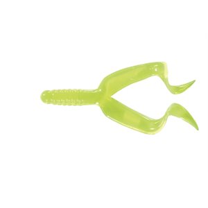 "4"" DOUBLE TAIL 10 PCS CHARTREUSE "