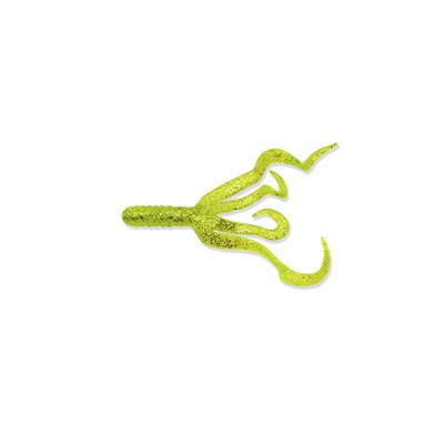 "4"" SPLIT DOUBLE TAIL 10 PCS FLOCON CHARTREUSE"