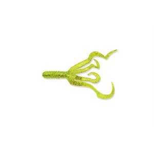 "4"" SPLIT DOUBLE TAIL 10 PCS FLOCON CHARTREUSE"