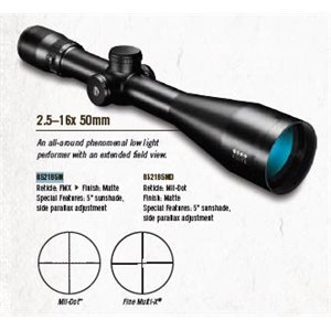 2.5-16x50 Black Matte Fine Multi-X Side Parallax Adj, Box
