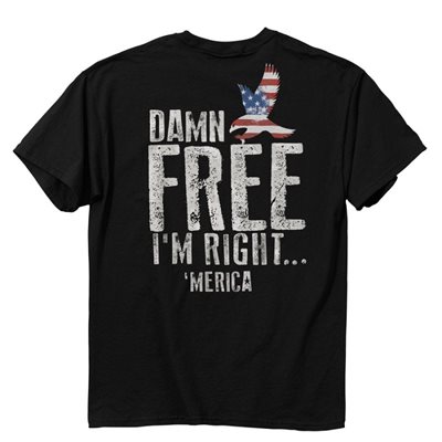 NEW Merica Damn Free Black