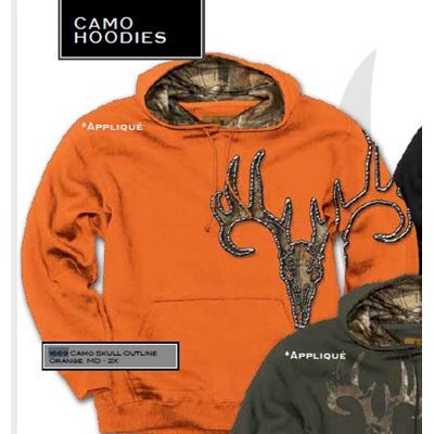 CAMO SKULL OUTLINE ORANGE *