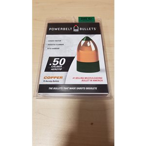 PowerBeltä Bullets – 15 pk .50 Cal. 245 gr. Copper, AeroTip