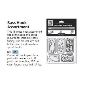 HOOK ASST BASS 45-pc
