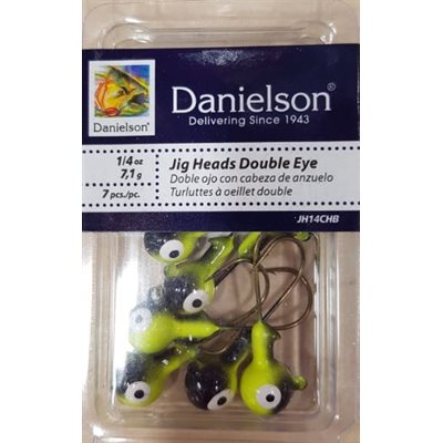 Danielson JH14CHB Jighead 1 / 4oz Chartreuse / Black