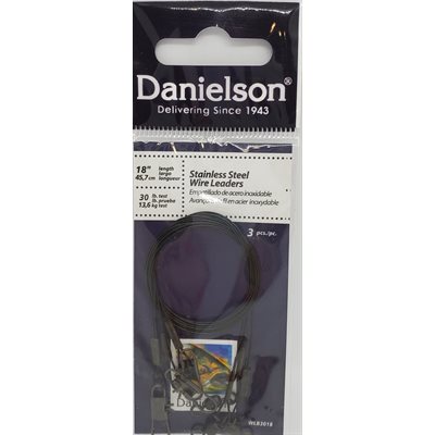 LEADER WIRE 30 lb TEST BLK 18"