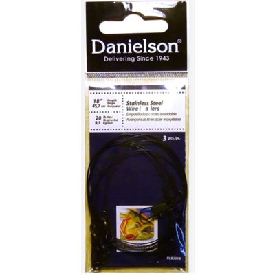 LEADER WIRE 45 lb TEST BLK 18"