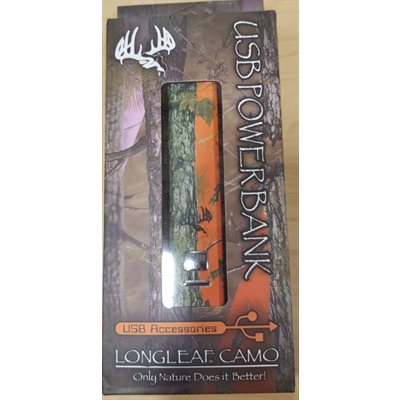 NEW Longleaf Orange camo power bank, charge up to 2
