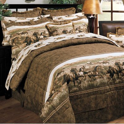 WILD HORSES COMFORTER SET QUEEN