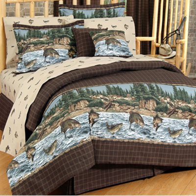 RIVER FISHING COMFORTER SET QUEEN
