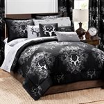BONE COLLECTOR BLACK COMFORTER SET QUEEN