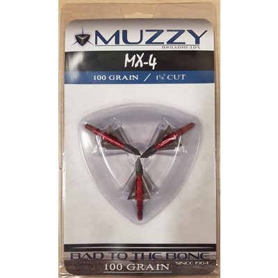 "MX-4 4 Blade 100 Grain 1 1 / 8"" CUT, .025 Blade Thickness (3