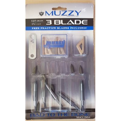 "Muzzy 125 Grain 3-Blade 1 3 / 16"" Cut (6 pack)"