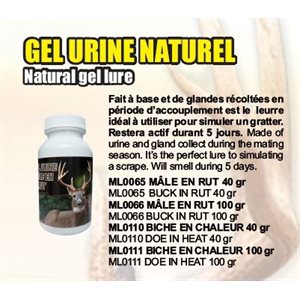 GEL URINE NATUREL MALE EN RUT 50 GR buck chevreuil12PA