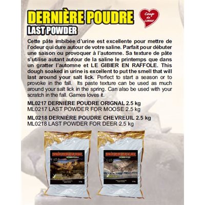 DERNIÈRE POUDRE CHEVREUIL 2.5 KG8PACK