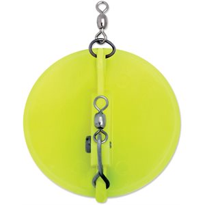 "0 Dipsy Diver 3-1 / 4"" Chartreuse / White Bottom"