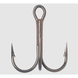 Round Bend Treble 1X Black Nickel #1 / 0