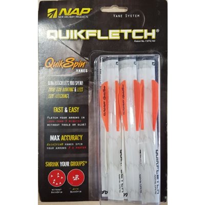 "QUIKFLETCH 2"" QUIKSPIN - W / O / O (6 PACK)"