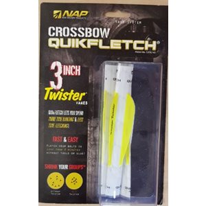 "QUIKFLETCH 3"" TWISTER XBOW - W / Y / Y (3 PACK)"