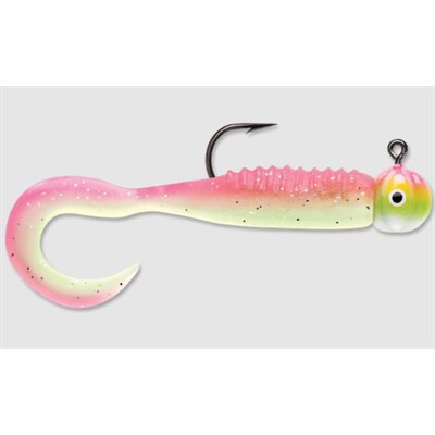 Curl Tail Jig 1 / 16 Pink Chartreuse Glow pk / 2