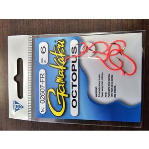 Octopus Hook Fsnt Red #6 7PK