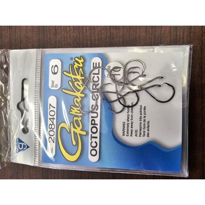 Octopus Hook, Circle NS Black #6 10PK