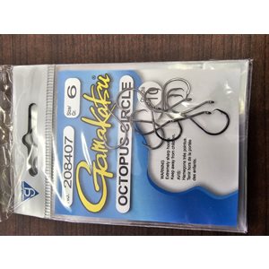 Octopus Hook, Circle NS Black #6 10PK