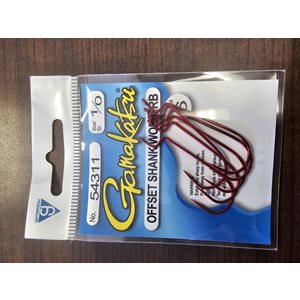 Worm Hook Off-Set RB Red #1 / 0 6PK