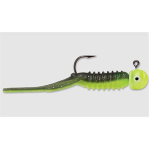 Nymph Jig 1 / 16 Black Chartreuse Glow pk / 2