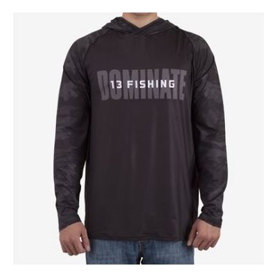 """Noire"" Performance Long Sleeve Hooded Shirt - Black - La